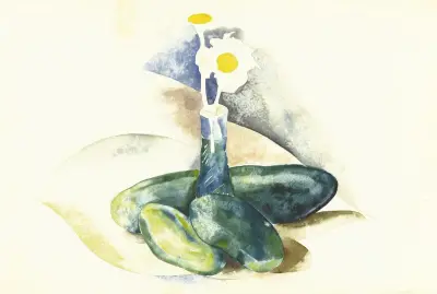 Cucumbers and a Flask of Daisies av Charles Demuth