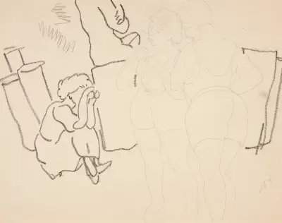 Fyra figurer på stranden, troligen i Provincetown av Charles Demuth
