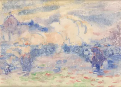 Berg med rött hus av Charles Demuth