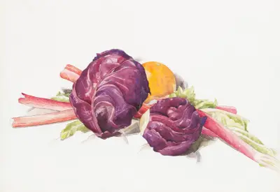 Rödkål, rabarber och apelsin av Charles Demuth