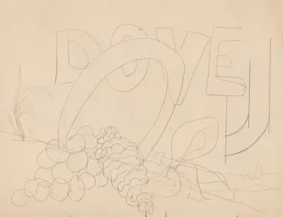 Studie för 'Affischporträtt; duva' av Charles Demuth
