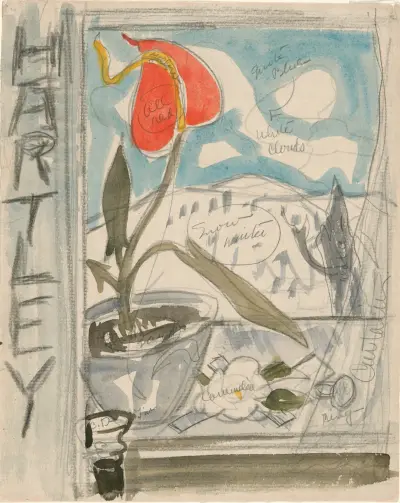 Studie till posterporträtt; Marsden Hartley av Charles Demuth