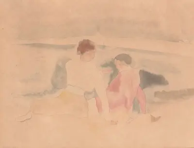 Untitled (Two Women and Boats) av Charles Demuth