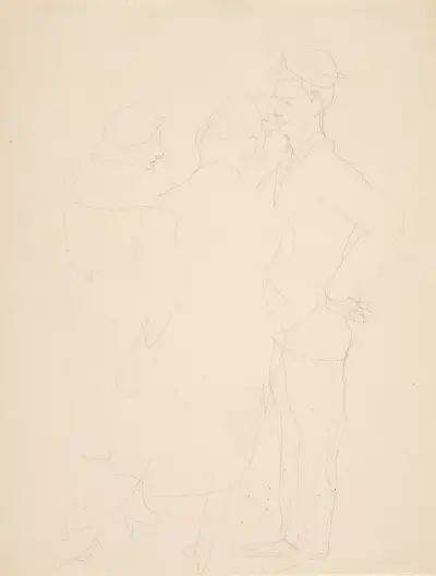 Kvinna med två sjömän av Charles Demuth