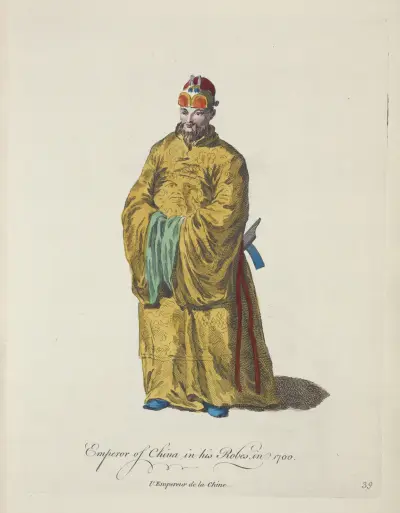 Emperor of China in his robes, in 1700. L’empereur de la Chine. av Charles Grignion
