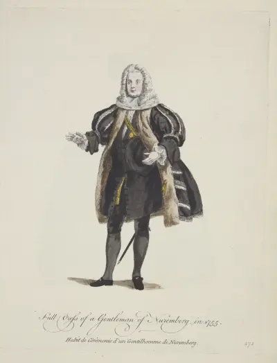Festtagsanzug eines Nürnberger Herrn von 1755 von Charles Grignion