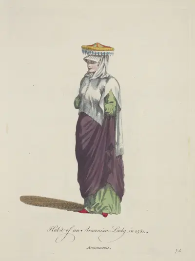 Habit of a Armenian ladiy in 1581. Armenienne. av Charles Grignion