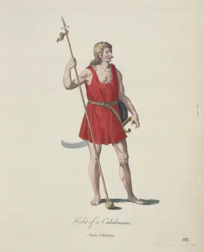 Kaledonský kroj. Starověký Kaledoňan., Charles Grignion