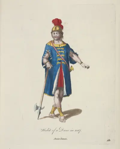 Dräkt från Danmark 1017. Forndansk. av Charles Grignion