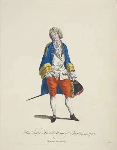 Habit of a French man of quality in 1700. Francois de qualité. av Charles Grignion