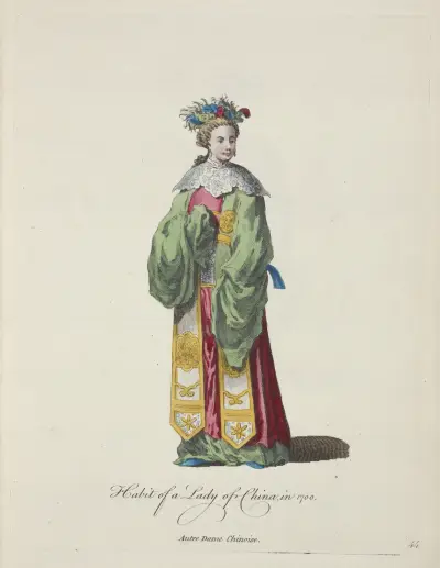 Oděv čínské dámy roku 1700, Charles Grignion