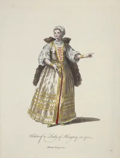 Kroj uherské dámy z roku 1700, Charles Grignion