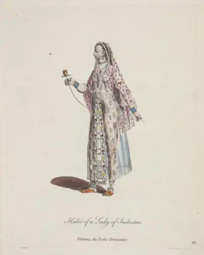 Tracht einer Dame aus Hindustan. Frau aus Ostindien. von Charles Grignion