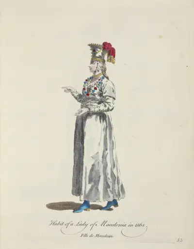 Dräkt för en dam från Makedonien 1568 av Charles Grignion
