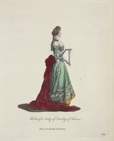 Tracht einer Dame von Stand aus Frankreich von Charles Grignion