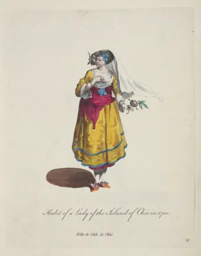 Kroj dámy z ostrova Chios z roku 1700, Charles Grignion