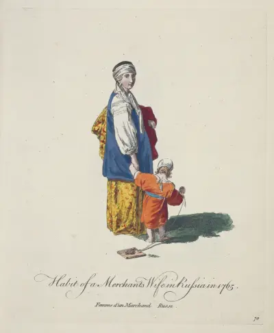 Kupcova žena v Rusku roku 1765, Charles Grignion