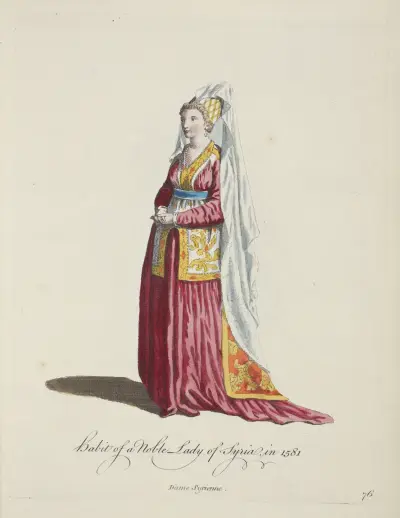Tracht einer syrischen Adelsdame 1581. Dame Syrienne. von Charles Grignion