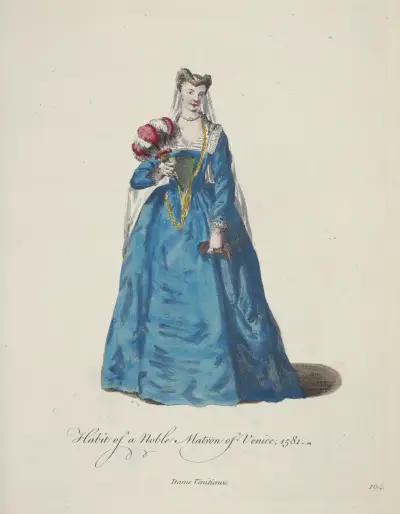 Tracht einer venezianischen Adelsdame 1581 von Charles Grignion