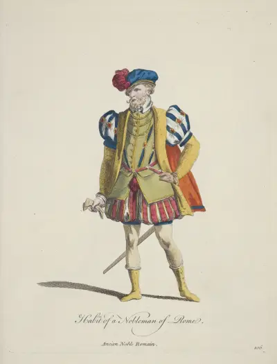 Oděv římského šlechtice. Ancien noble Romain., Charles Grignion