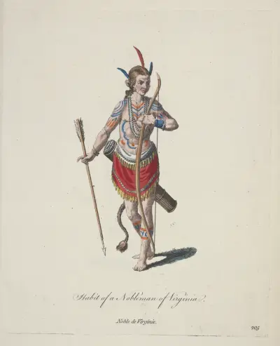 Habit of a nobleman of Virginia. Noble de Virginie. av Charles Grignion