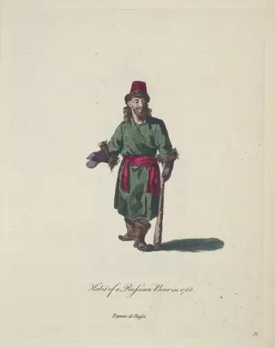 Tracht eines russischen Bauern 1768 von Charles Grignion