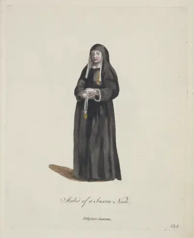 Saská jeptiška. Religieuse Saxonne., Charles Grignion
