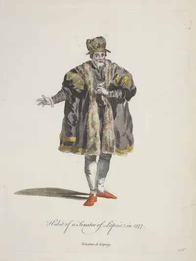Tracht eines Senators von Leipzig im Jahr 1577 von Charles Grignion