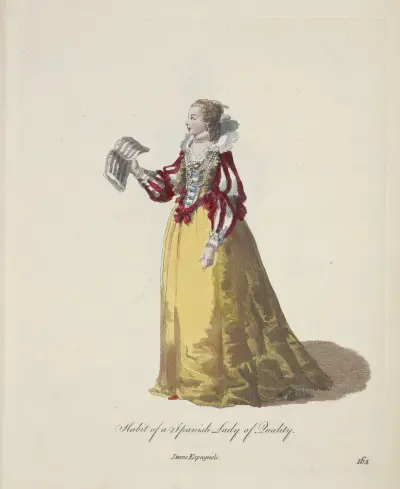 Tracht einer spanischen Dame von Stand. Dame Espagnole. von Charles Grignion