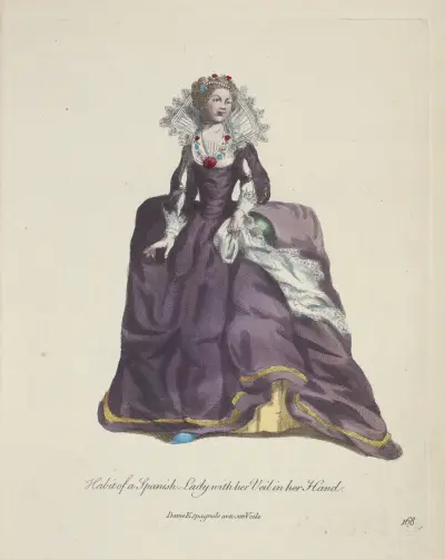 Španělská dáma se závojem v ruce. Dame Espagnole avec son voile., Charles Grignion