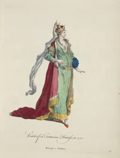 Tatínská princezna v kroji, 1700, Charles Grignion