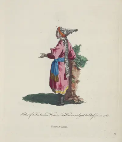 Tatarisk kvinna i Kazan under ryskt styre 1768 av Charles Grignion