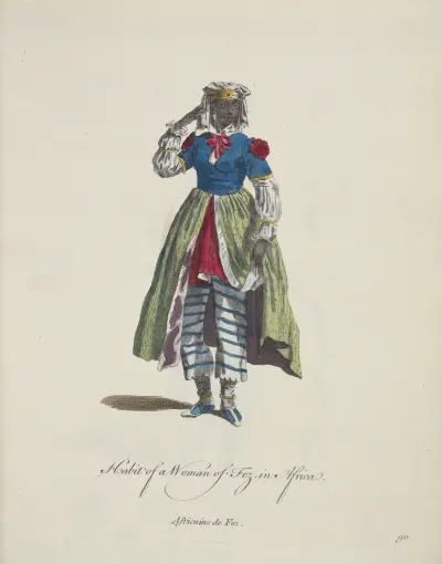 Tracht einer Frau aus Fez in Afrika von Charles Grignion
