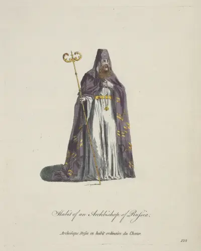 Ruský arcibiskup v obvyklém chrámovém oděvu, Charles Grignion