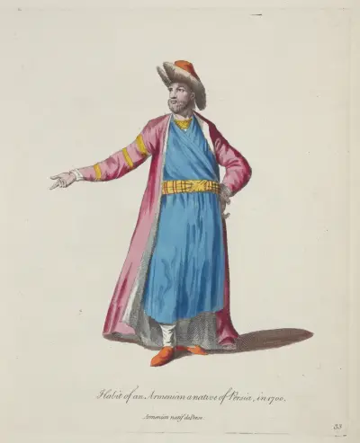 Oblečení arménského usedlíka v Persii v roce 1700, Charles Grignion