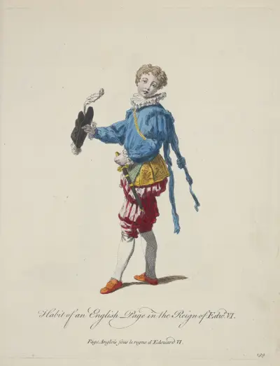 Tracht eines englischen Pagen zur Zeit Eduards VI. von Charles Grignion
