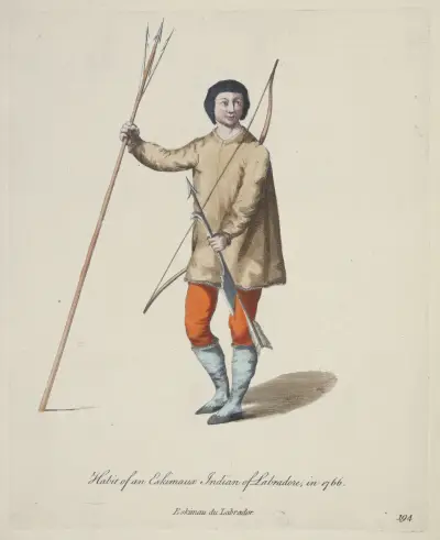 Dräkt för en eskimåisk indian från Labrador 1766 av Charles Grignion