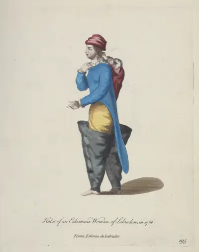 Oblečení eskymácké ženy z Labradoru v roce 1766, Charles Grignion