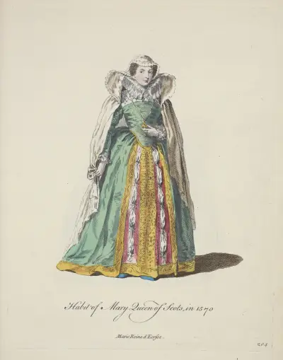 Maria av Skottlands dräkt 1570 av Charles Grignion