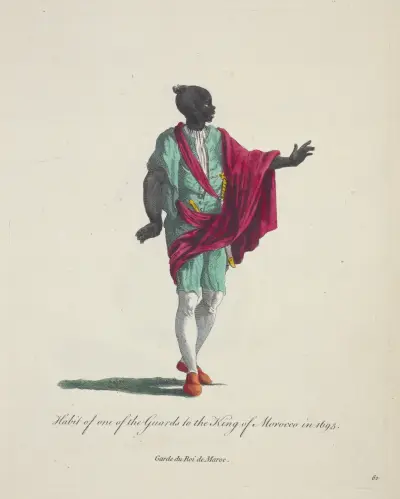 Dräkt för en av kungens av Marocko vakter 1695 av Charles Grignion