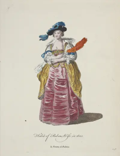 Die Tracht der Frau von Rubens im Jahr 1620 von Charles Grignion