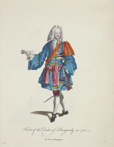 Hertig av Burgunds dräkt 1700. Le Duc de Bourgogne. av Charles Grignion