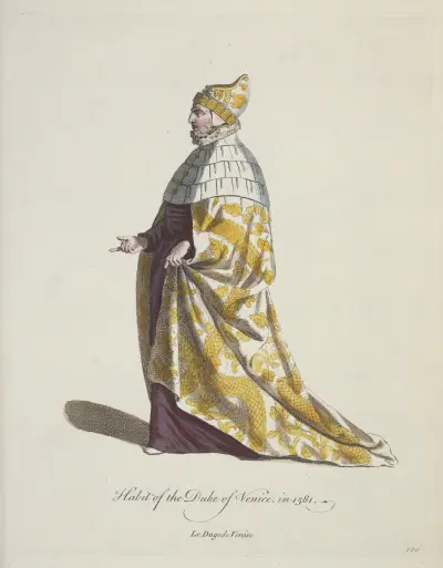 Benátského dóžete oděv. Le Dogede Venise., Charles Grignion