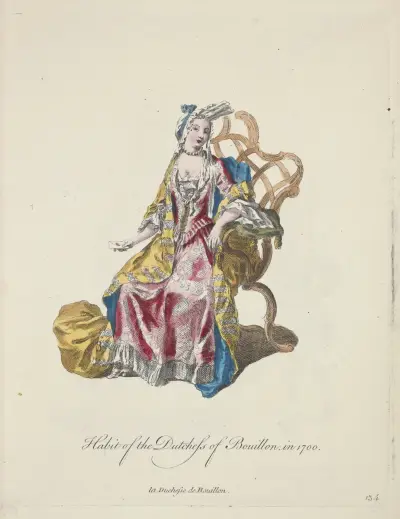 Oblečení vévodkyně de Bouillon v roce 1700, Charles Grignion