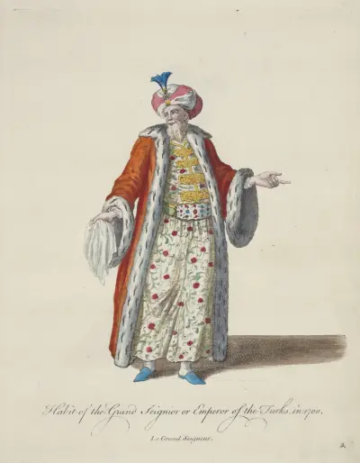 Oděv velkého sultána neboli tureckého císaře roku 1700, Charles Grignion