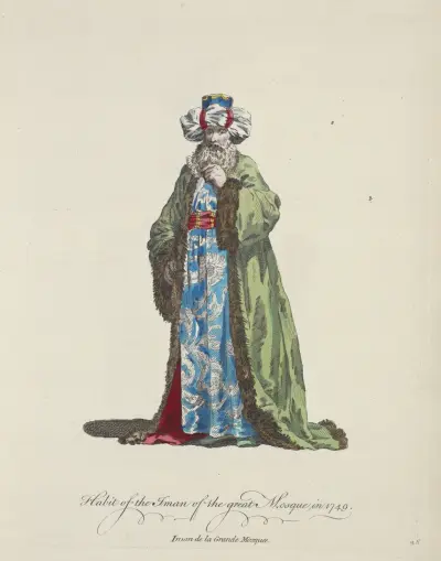 Tracht des Imams der großen Moschee im Jahr 1749. Iman de la grande mosquée von Charles Grignion