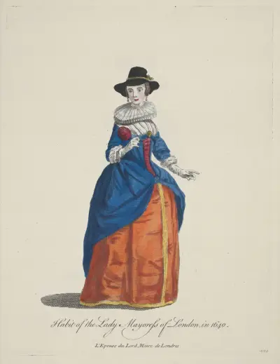 Londons borgmästarinnas dräkt 1640 av Charles Grignion