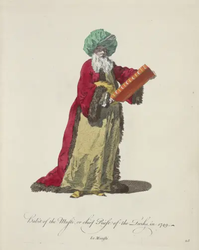 Tracht des Muftis, oder Oberpriester der Türken, 1749 von Charles Grignion