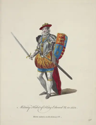 Kung Edvard VI:s militära dräkt 1552 av Charles Grignion