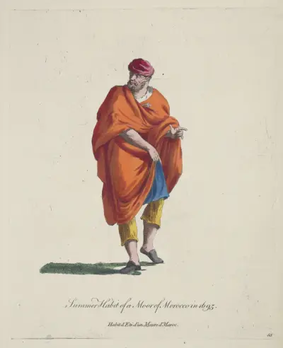 Sommardräkt för en morian från Marocko 1695 av Charles Grignion